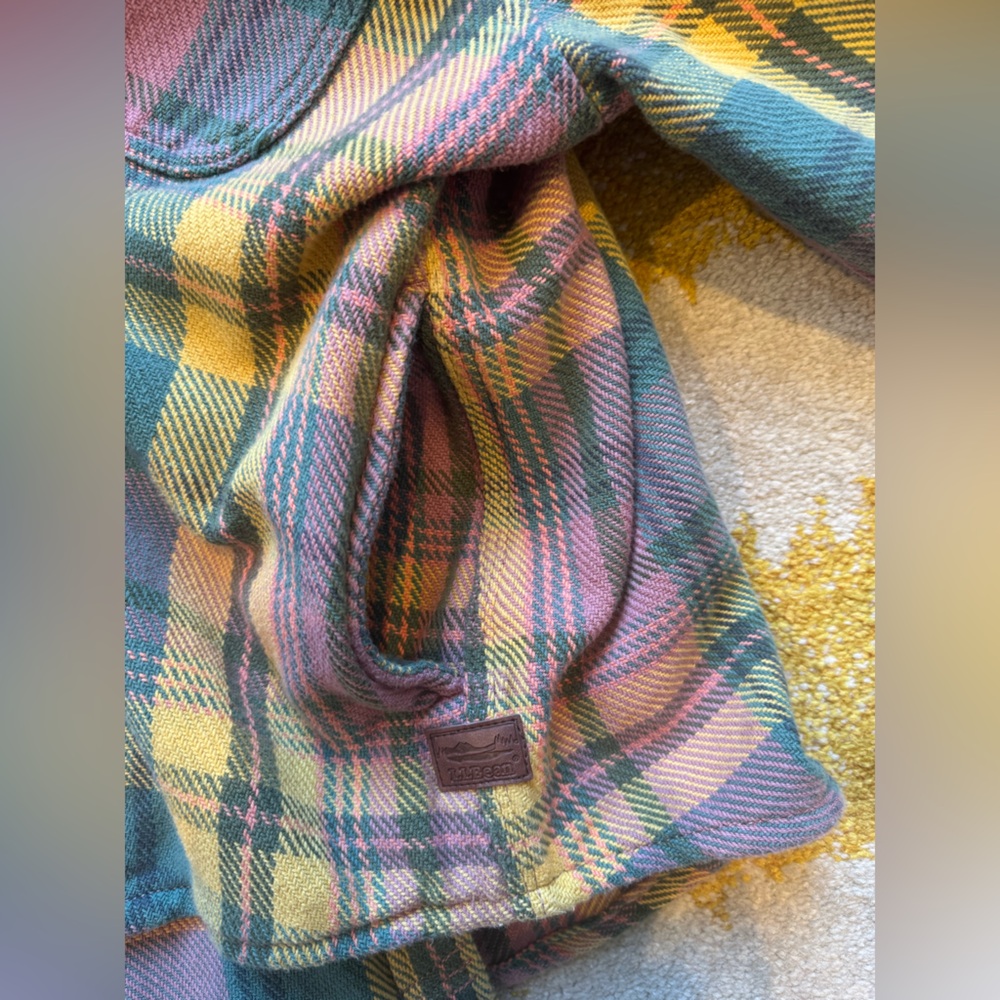 L.L.Bean 1912 Overshirt Long Sleeve Jacket Plaid Flannel Washed Orchid Pockets - Picture 4 of 6